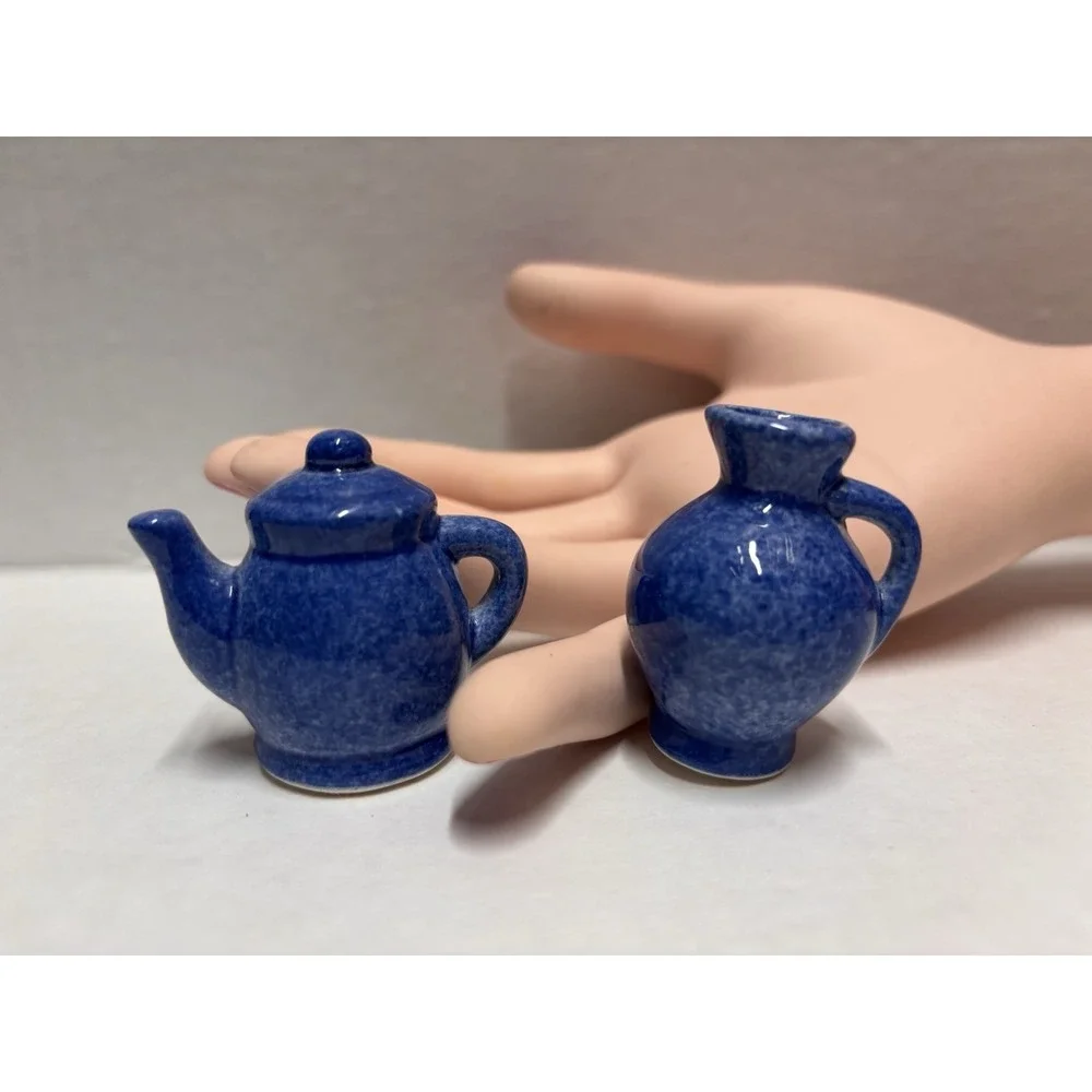 Enesco Tea Pot and jar with handle Cs‎ mini set of 2